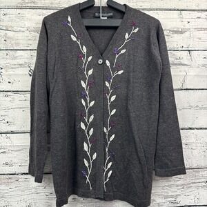 The J. Peterman Co. Women's Long Cardigan Sweater One‎ Button [Size Small]